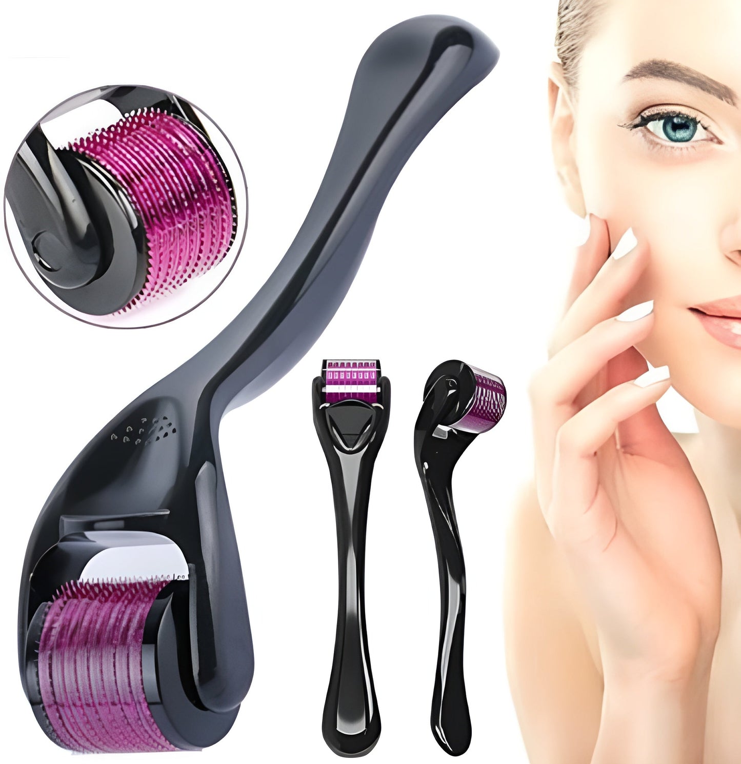 Hair Growth Derma Roller -540 Titanium Needles (0.5mm) for Women and Men