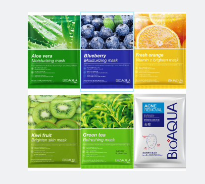 Bioaqua Pack Of 6 Fruit Skin Face Masks