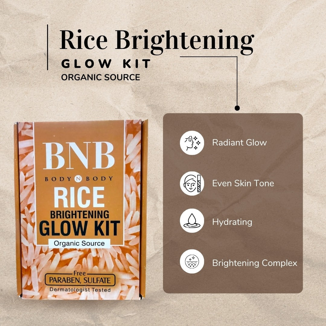 Bnb Whitening Rice Extract Bright & Glow Kit