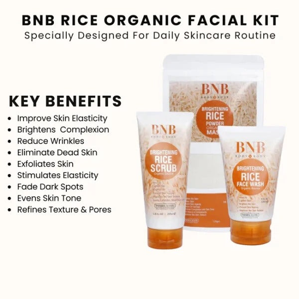 Bnb Whitening Rice Extract Bright & Glow Kit